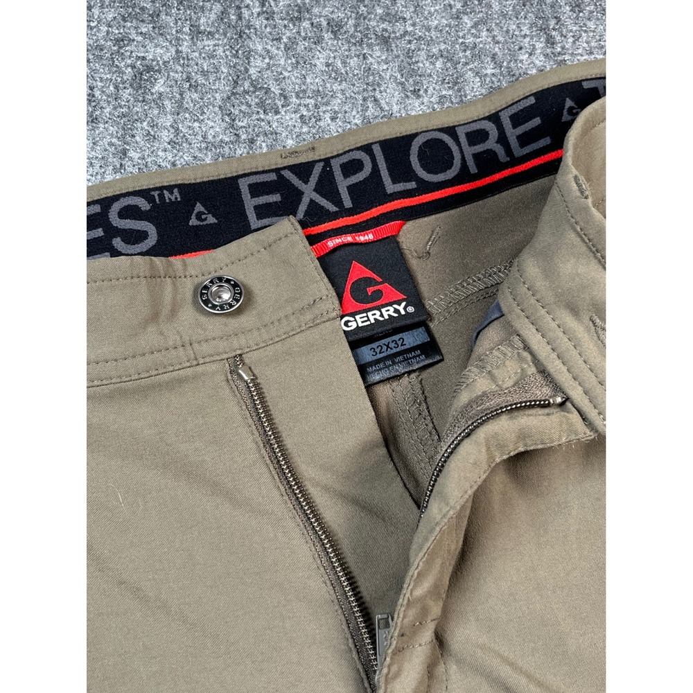 Gerry Pants Men  32x32 Olive Green Lightweight Outdoor Hiking Travel Pants EUC‎